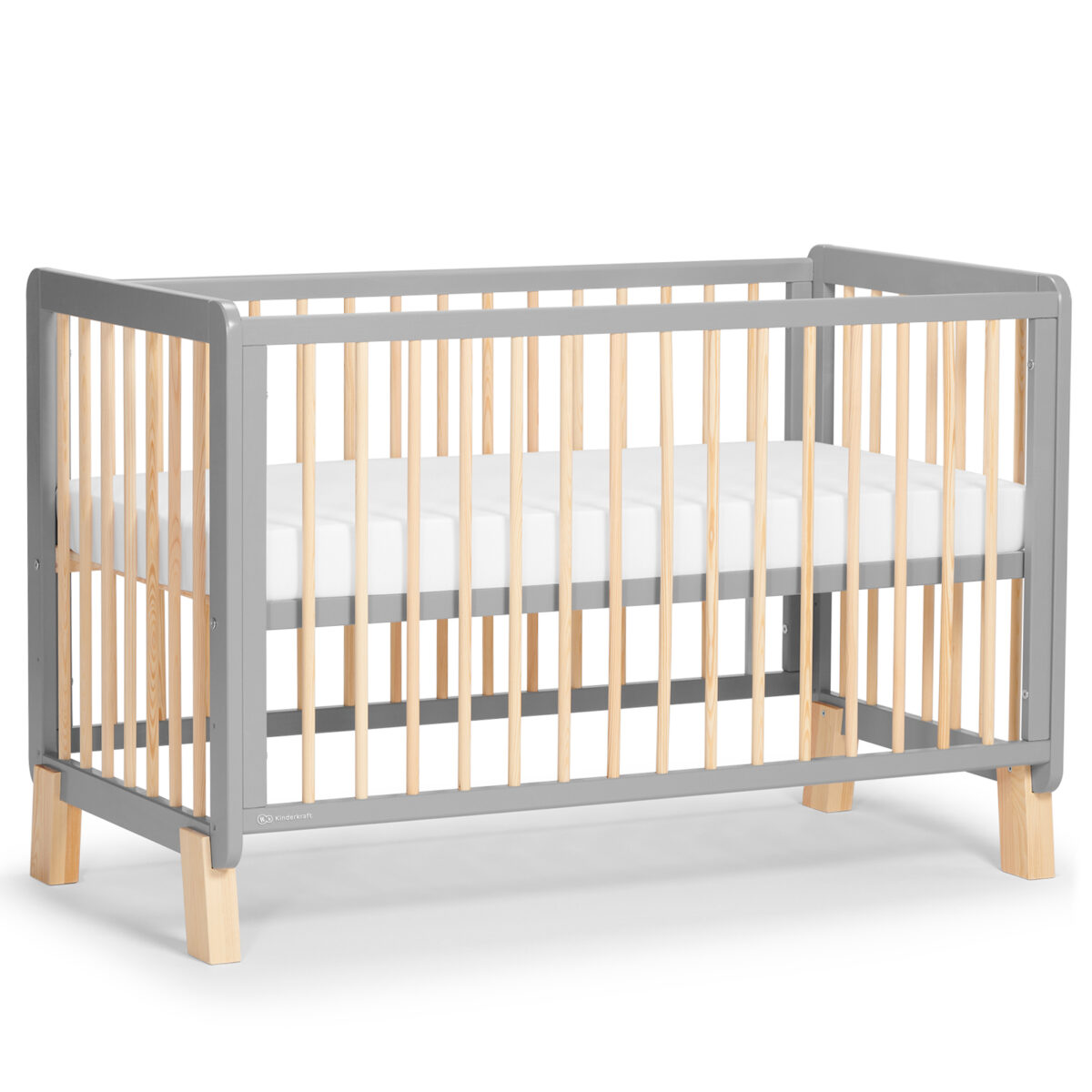 SET Κρεβάτι DecoBebe Joanna Grey - μετατρέπεται σε καναπεδάκι + Συρταριέρα Decobebe Λευκή BEAR + ΔΩΡΟ στρώμα Apollon 2 αξίας 110 - Image 1