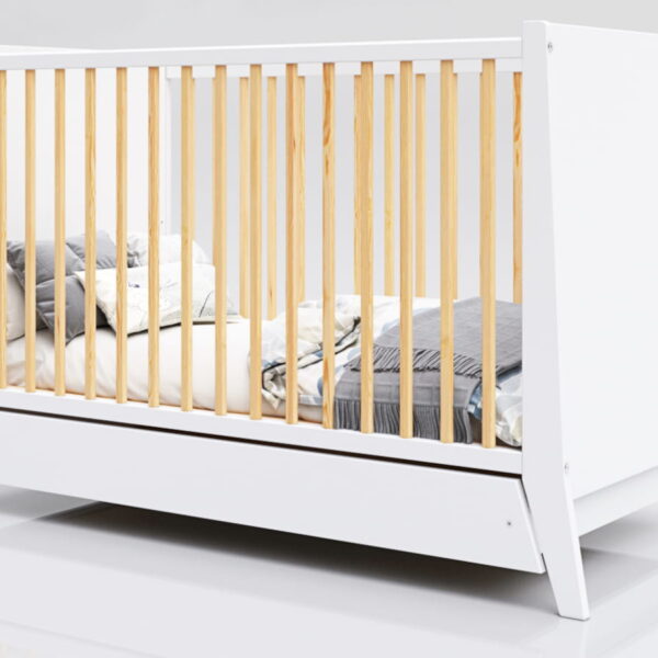 SET Κρεβάτι Cosmo White - Natural Wood + ΣΤΡΩΜΑ Apollon-latex 2cm αξίας 160€ + ΔΩΡΟ αδιάβροχο κάλυμμα στρώματος αξίας 30€