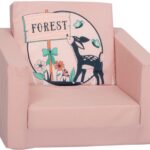 Παιδικό Πολυθρονάκι DecoBebe αναδιπλούμενο - PINK DOE FOREST