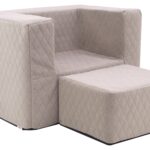 Σειρά DELUXE - Παιδική πολυθρόνα DecoBebe αδιάβροχη με υποπόδιο (2ΤΜΧ) - beige