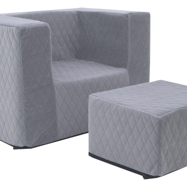 ΔΩΡΟ ΛΑΜΠΑΔΑ - Σειρά DELUXE - Παιδική πολυθρόνα DecoBebe αδιάβροχη με υποπόδιο (2ΤΜΧ) - grey