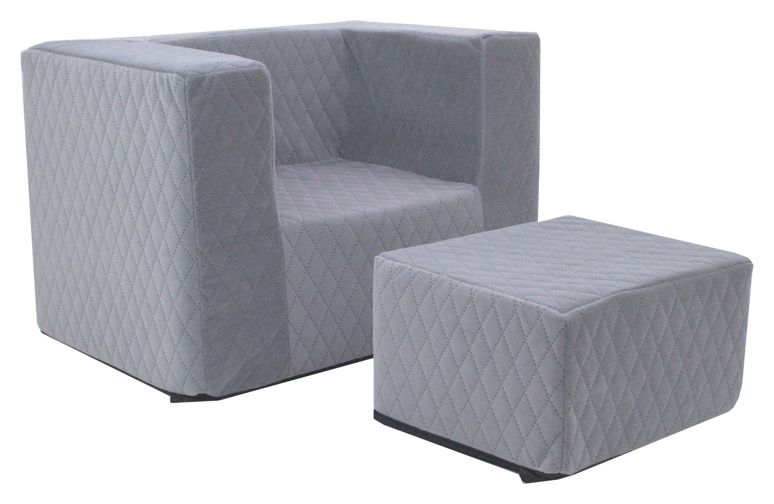 DT50-0003c ΔΩΡΟ ΛΑΜΠΑΔΑ - Σειρά DELUXE - Παιδική πολυθρόνα DecoBebe αδιάβροχη με υποπόδιο (2ΤΜΧ) - grey - Image 1