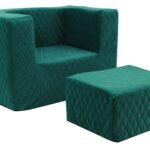 Σειρά DELUXE - Παιδική πολυθρόνα DecoBebe αδιάβροχη με υποπόδιο (2ΤΜΧ) - green