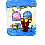 Παιδική Κουβέρτα DecoBebe Βελουτέ (τύπου Ισπανίας) με ανάγλυφα σχέδια - Mouse & House BLUE