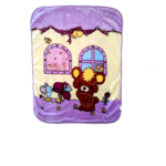 Παιδική Κουβέρτα DecoBebe Βελουτέ (τύπου Ισπανίας) με ανάγλυφα σχέδια - Mouse & House PURPLE