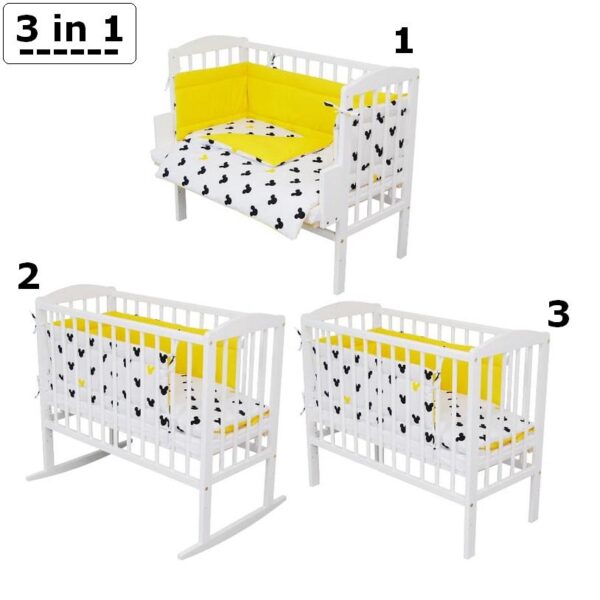 Λίκνο 3 σε 1 Decobebe Maria 95X45 (ΛΙΚΝΟ - ΚΡΕΒΑΤΙ ΜΕ ΠΡΟΕΚΤΑΣΗ - ΒΡΕΦΙΚΗ ΚΟΥΝΙΑ) + ΔΩΡΑ ΑΞΙΑΣ 70€ (στρώμα + αποθηκευτικός χώρος παιχνιδιών)