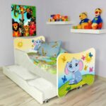 SUPER MEGA BAZAAR - Κρεβάτι DecoBebe (140X70) Happy Kitty - Small Elephant + ΔΩΡΟ στρώμα